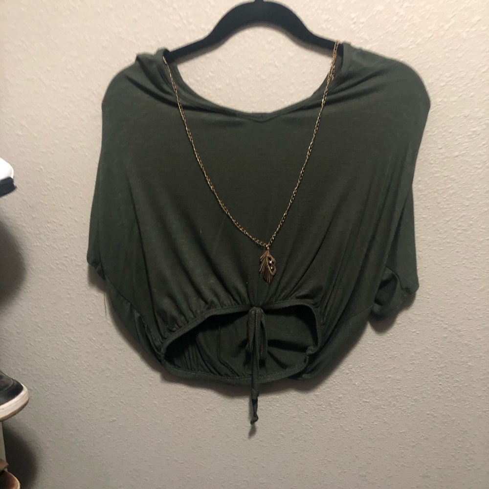 Green crop top